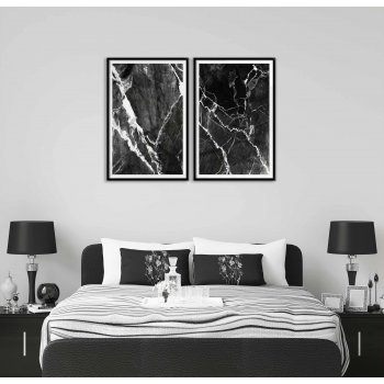 Abstract art 50x70cm x 2 black & white posters