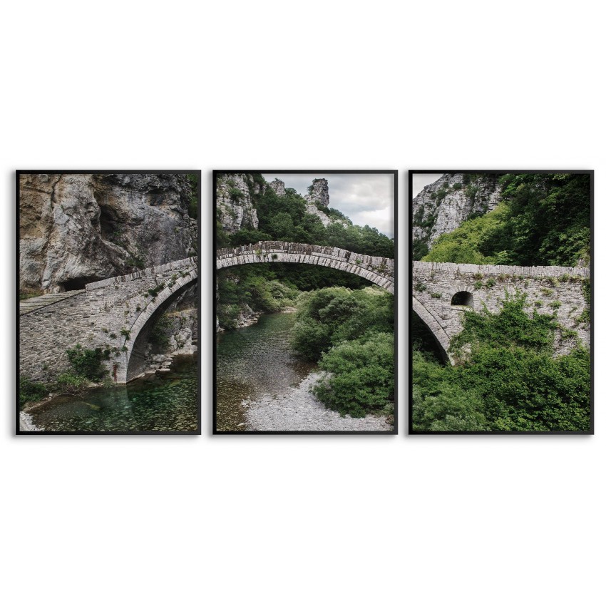 Vacker natur & stenbro - Poster i tre delar