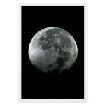 Moon with Black Background - Black and White Poster