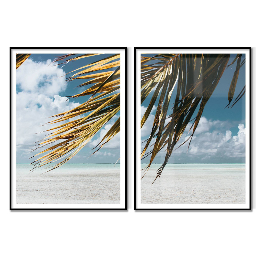 Palm trees by the Beach - Two Piece Poster