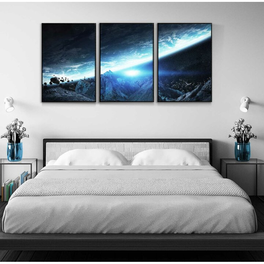 Space and earth - Three piece poster