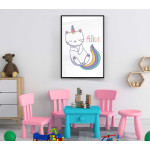 Personlig barntavla - Söt liten unicorn