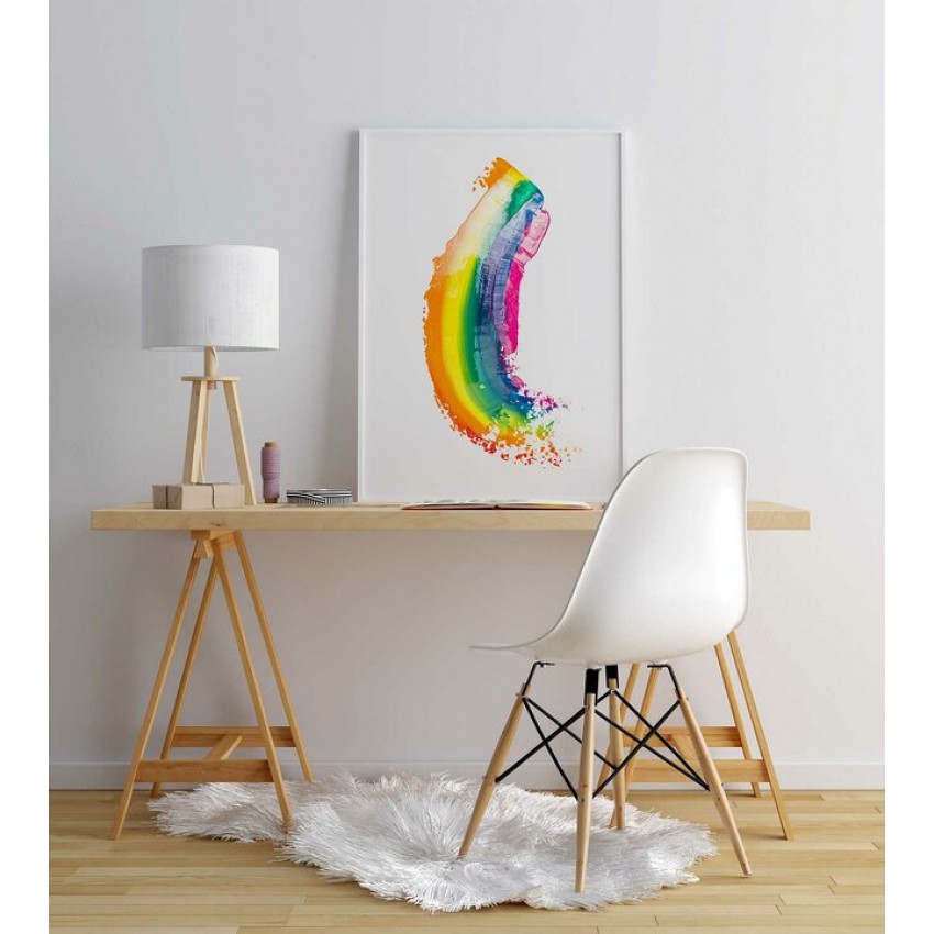 Regnbåge i oljefärg - Färgglad & enkel poster