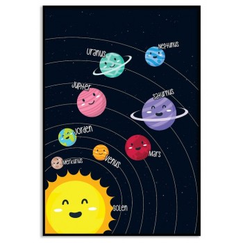 Solsystemet - Enkel & söt pedagogisk barntavla