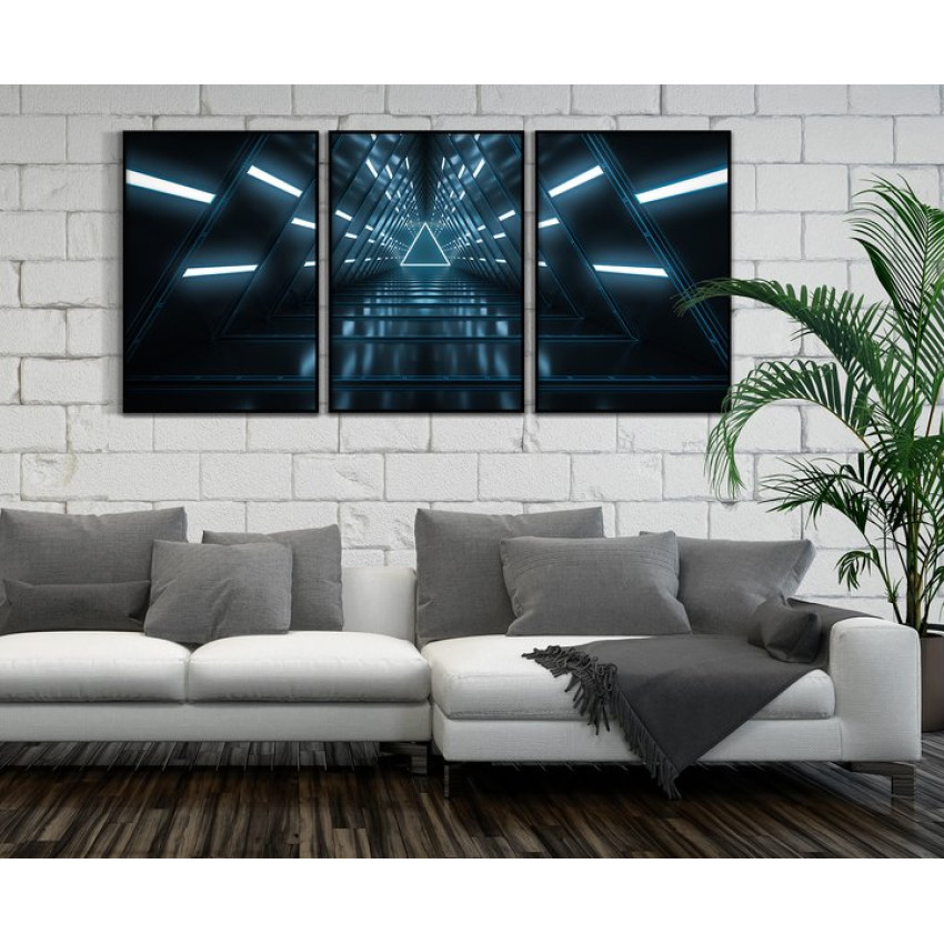 Abstract triangle - Three piece poster