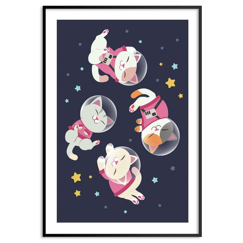 Cute kitten astronauts - Kids poster
