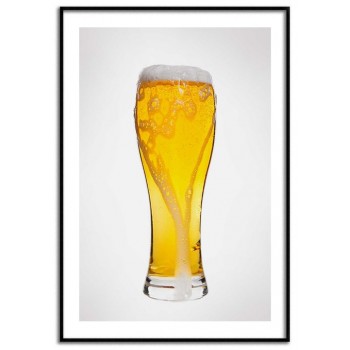 Öl i ölglas - Enkel poster med vit bakgrund