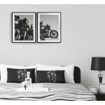 Motorcyklar på väg - Svartvit tvådelad tavla