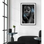 Fashion woman - Turkos & svartvit poster