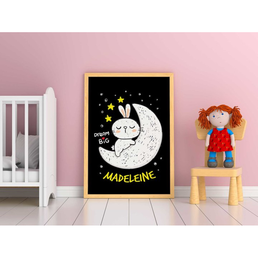 Kanin på månen - Personlig söt barntavla