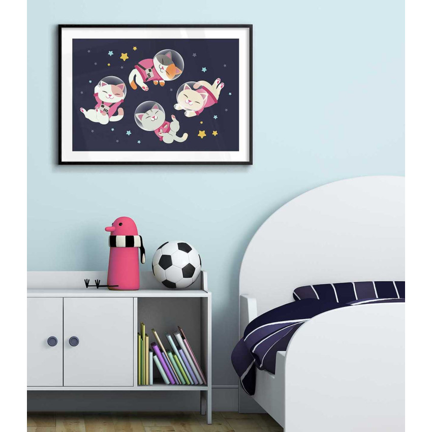 Cute kitten astronauts - Kids poster