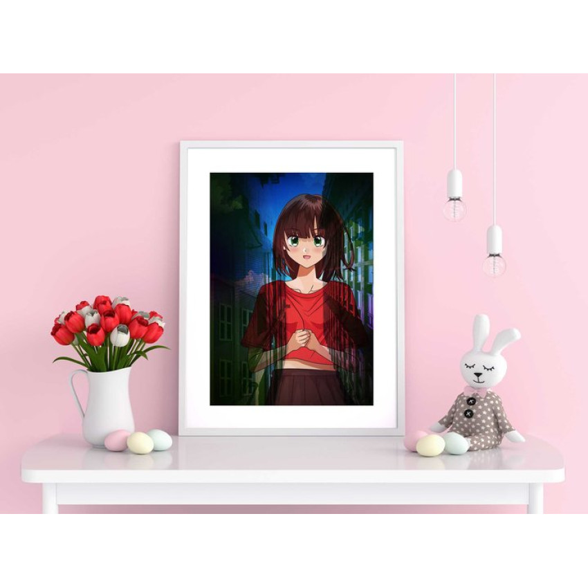 Anime girl - Simple & colorful kids poster