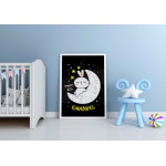 Kanin på månen - Personlig söt barntavla