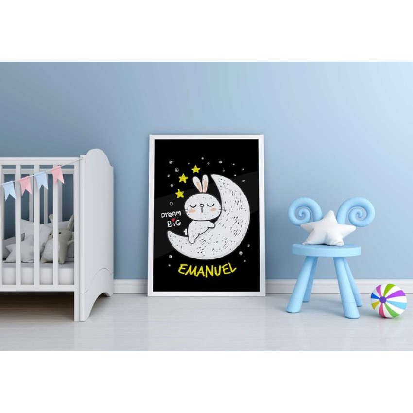Kanin på månen - Personlig söt barntavla