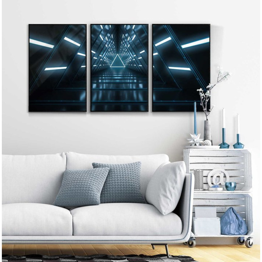 Abstract triangle - Three piece poster