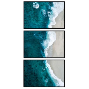 Abstract beach 50x70cm x 3 three piece poster