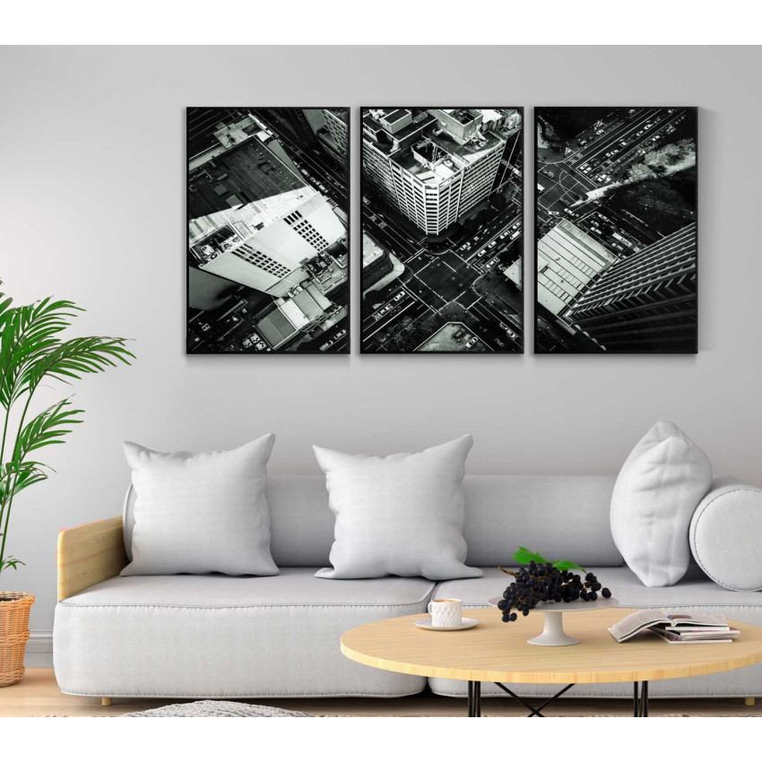 Abstrakt stadsmotiv 50x70cm x 3 posters