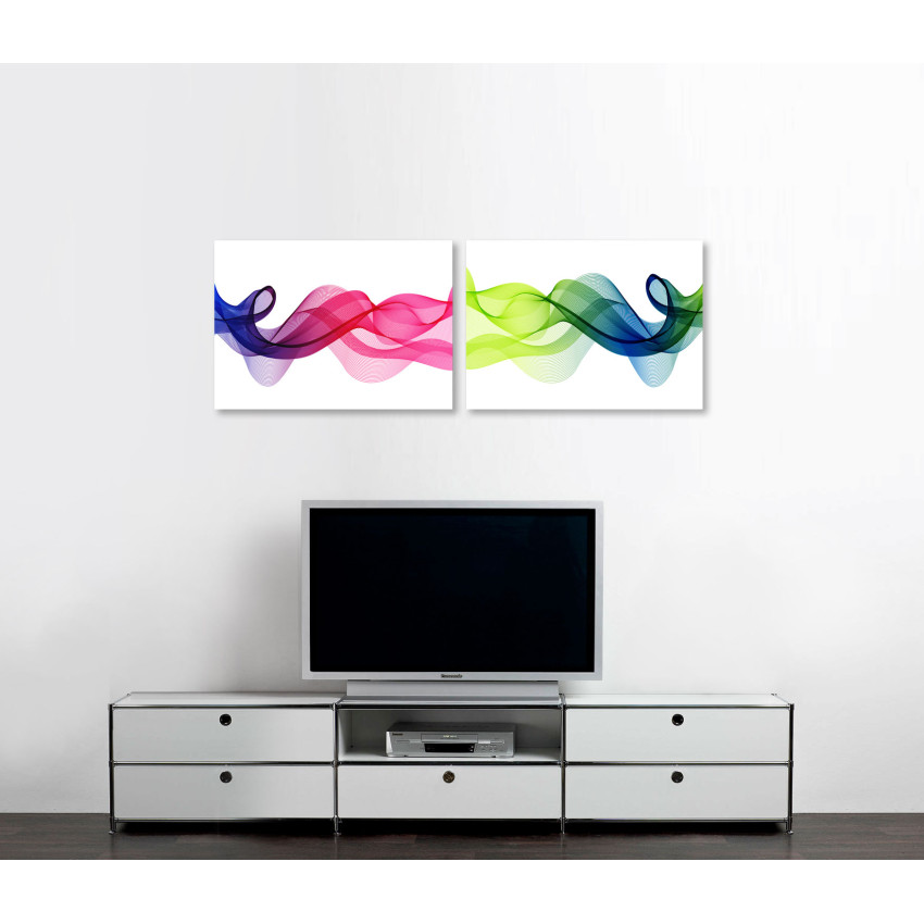 Färgglad abstrakt slinga - Stor poster tavla i två delar
