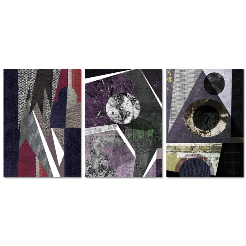 Abstract Retro - Poster in Three Pieces