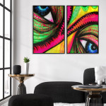 African art (50x70cm x 2) colorful posterset
