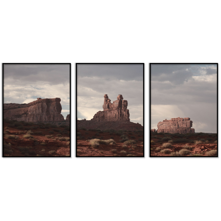 Amerikansk öken & sandsten - Tavla i tre delar
