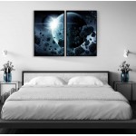 Asteroider & jorden - Uppdelad rymd tavla