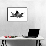 Autumn Leaf - Black and White Poster