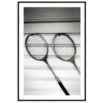Badminton rackets 50x70cm retro sports poster
