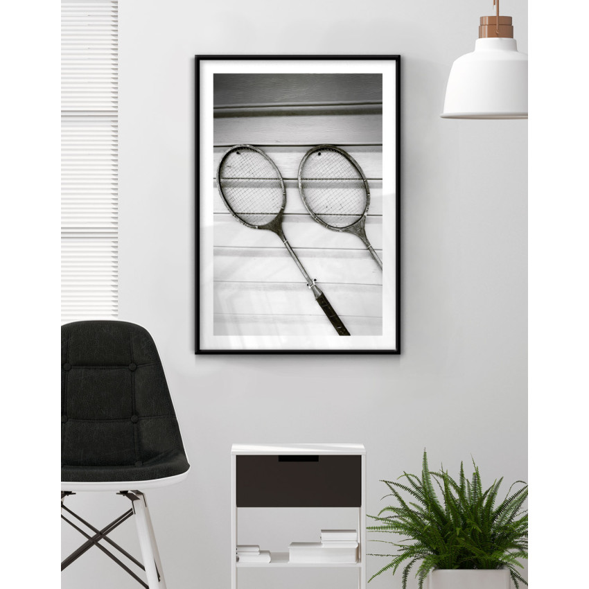 Badminton rackets 50x70cm retro sports poster