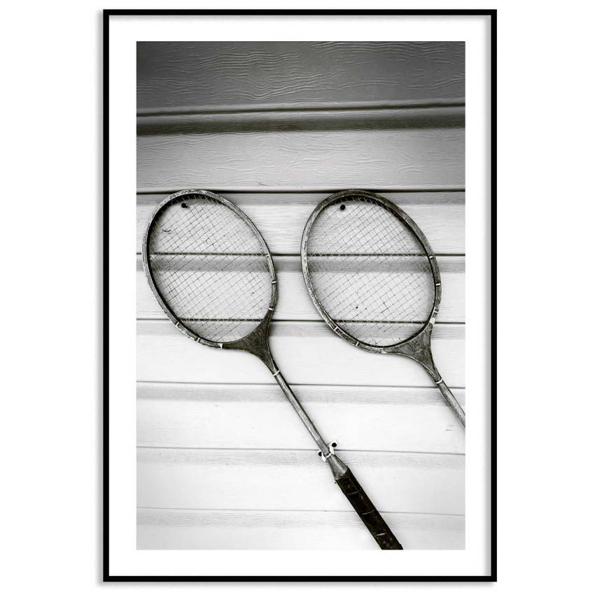 Badminton rackets 50x70cm retro sports poster