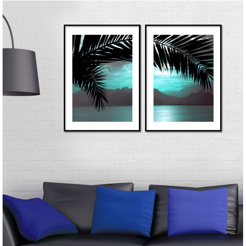 Beach and Palm Tree - Two Piece Poster