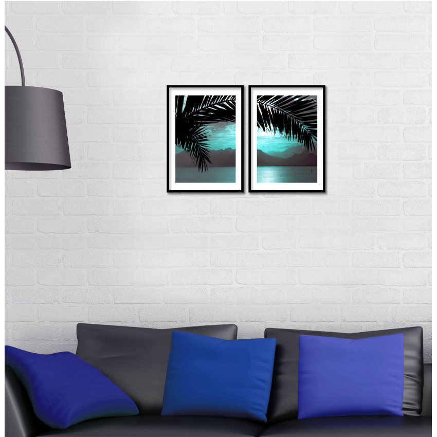 Beach and Palm Tree - Two Piece Poster