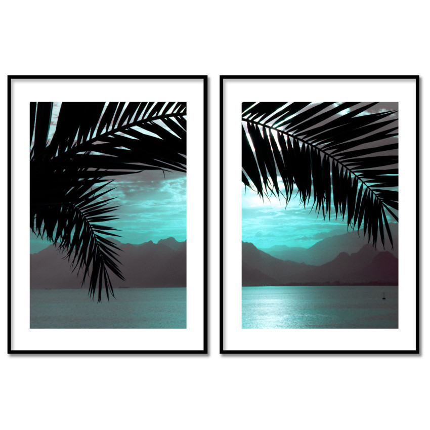 Beach and Palm Tree - Two Piece Poster