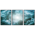 Beautiful Clouds - Turquoise Three Piece Poster
