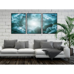 Beautiful Clouds - Turquoise Three Piece Poster