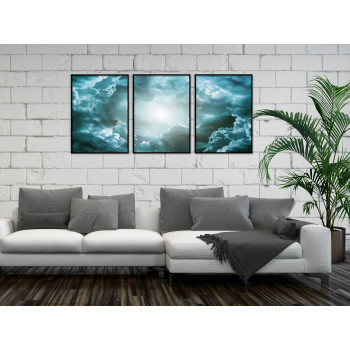 Beautiful Clouds - Turquoise Three Piece Poster