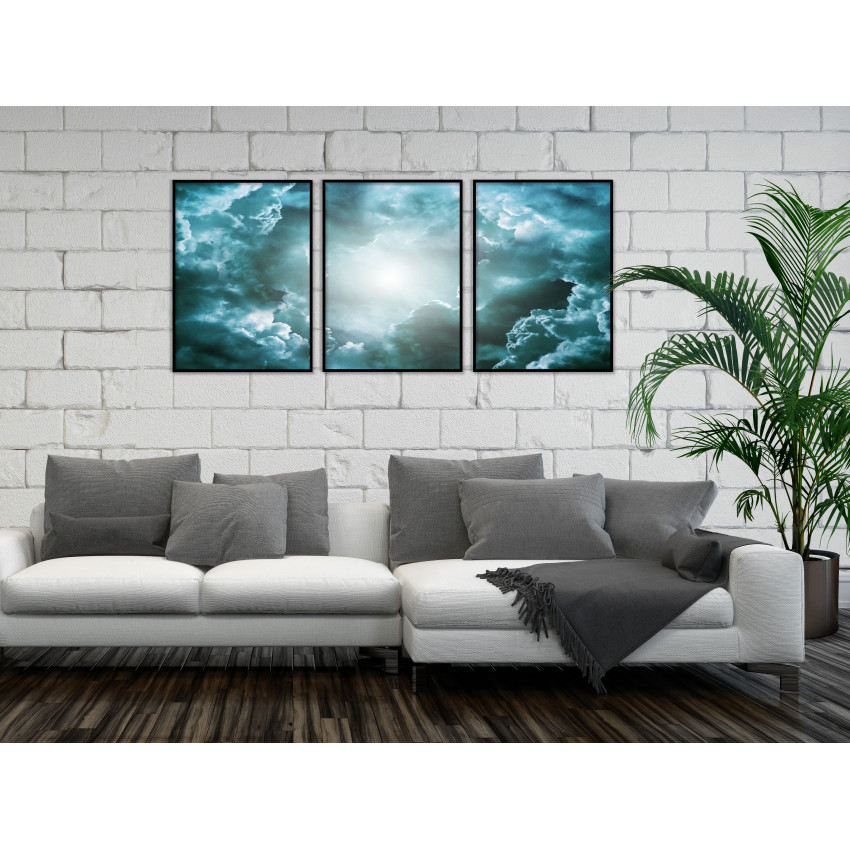 Beautiful Clouds - Turquoise Three Piece Poster