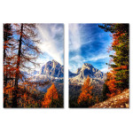 Beautiful Landscape with Mountains and Forest - Two Piece Poster Set