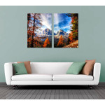 Beautiful Landscape with Mountains and Forest - Two Piece Poster Set