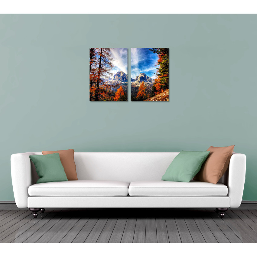 Beautiful Landscape with Mountains and Forest - Two Piece Poster Set
