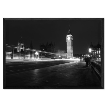 Big Ben in London - Big Black and White Poster