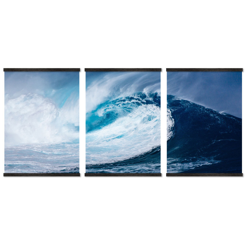 Big Blue Waves - Poster in Three Pieces