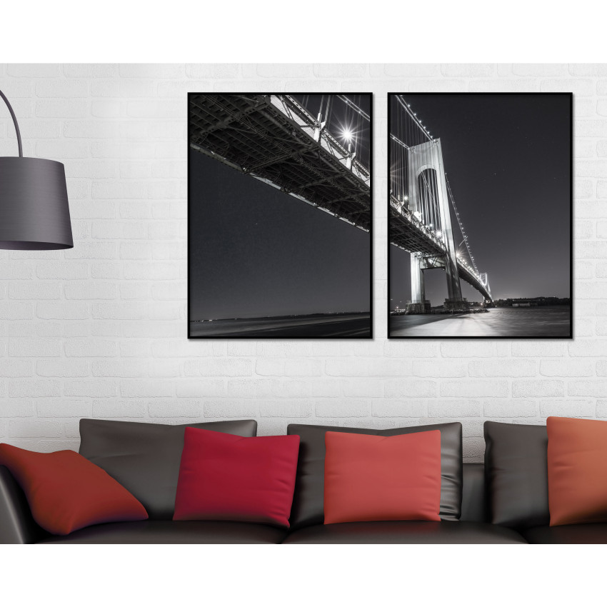 Big Bridge 50x70cm x 2  black and white posters