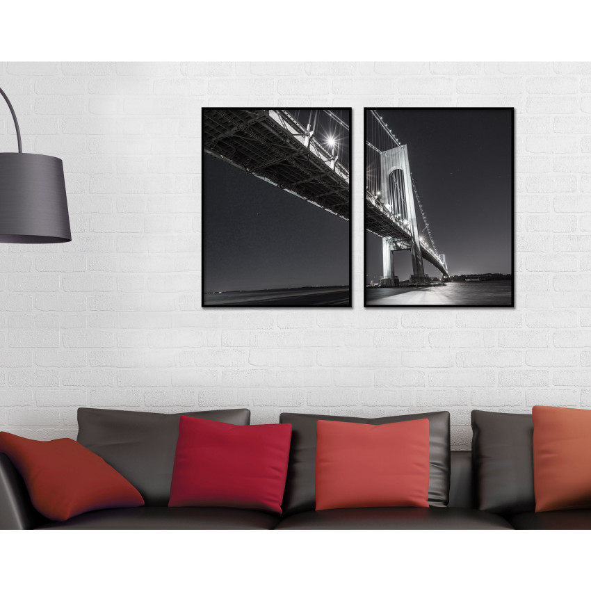 Big Bridge 50x70cm x 2  black and white posters