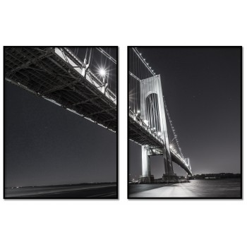Big Bridge 50x70cm x 2  black and white posters