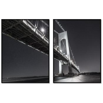Big Bridge - Two Pieces Black and White Poster