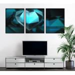 Big Three Piece Poster - Turquoise Diamond Heart