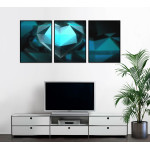 Big Three Piece Poster - Turquoise Diamond Heart