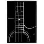 Black Acoustic Guitar - Black and White Poster
