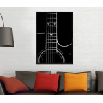 Black Acoustic Guitar - Black and White Poster